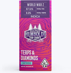 NO BRAND - Humboldt Terp Council - 1g Live Resin Vape Cart - World War Z