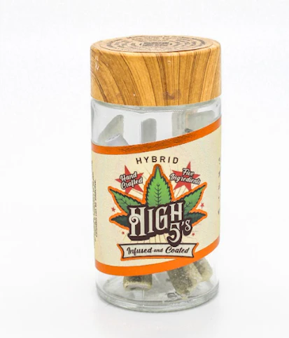 High 5's - Star Fruit x Grape Crush x 24k Gold -Hybrid- 41.8% THC | 4g Quanti-Infused 5pk (Infused Pre-Roll) | High 5's   -t12 front