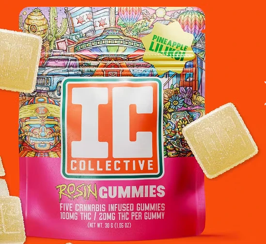 IC Collective - Pineapple Lilikoi Hash Rosin 5pk Gummies - 100mg Main Image