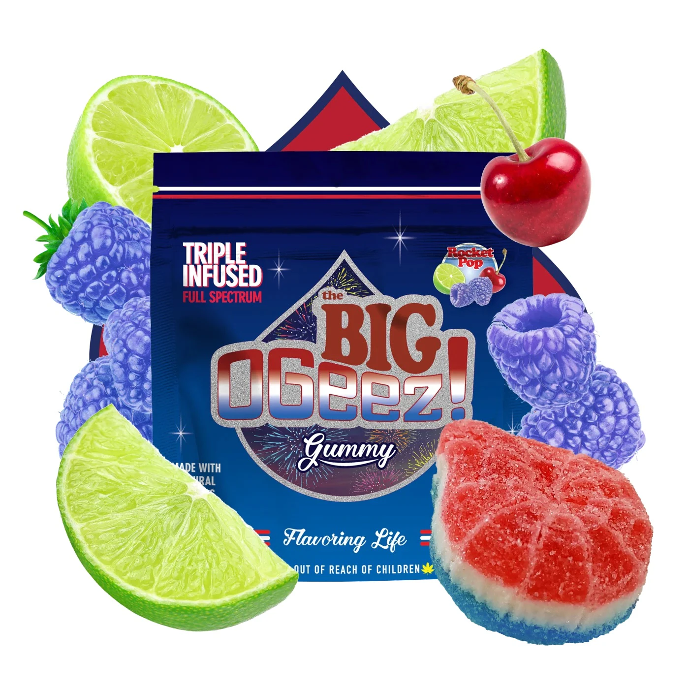 Ogeez! - OGeez! | 1pk BIG Gummy | Rocket Pop - Triple Infused | 100mg Main Image