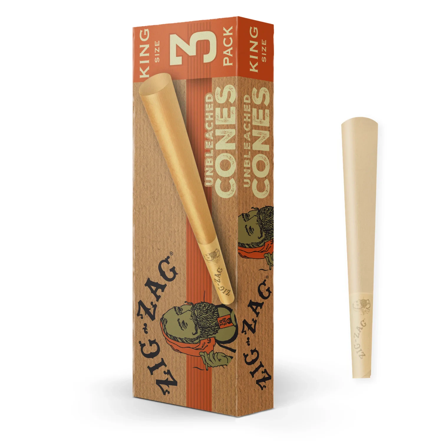 Zig-Zag - Zig-Zag Unbleached Cones King Size 3 Pack Main Image