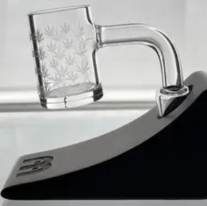 Haven - 14mm Male Quartz Flat Top Leaf Sand Blasted Banger 2mm