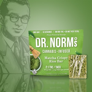 DR. NORM'S - [DR NORMS] Crispy Rice Bar - 2:1 100mg - Matcha (THC:THCV)