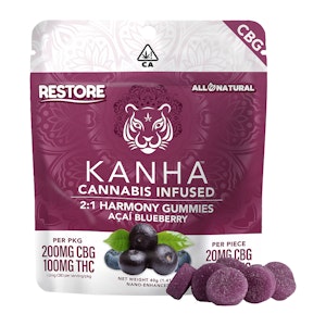 KANHA - [KANHA] CBG Gummies - 100mg - 2:1 - Acai Blueberry (H)