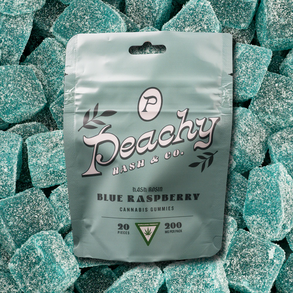 PEACHY - Blue Raspberry Live Rosin Gummies | 200mg Main Image
