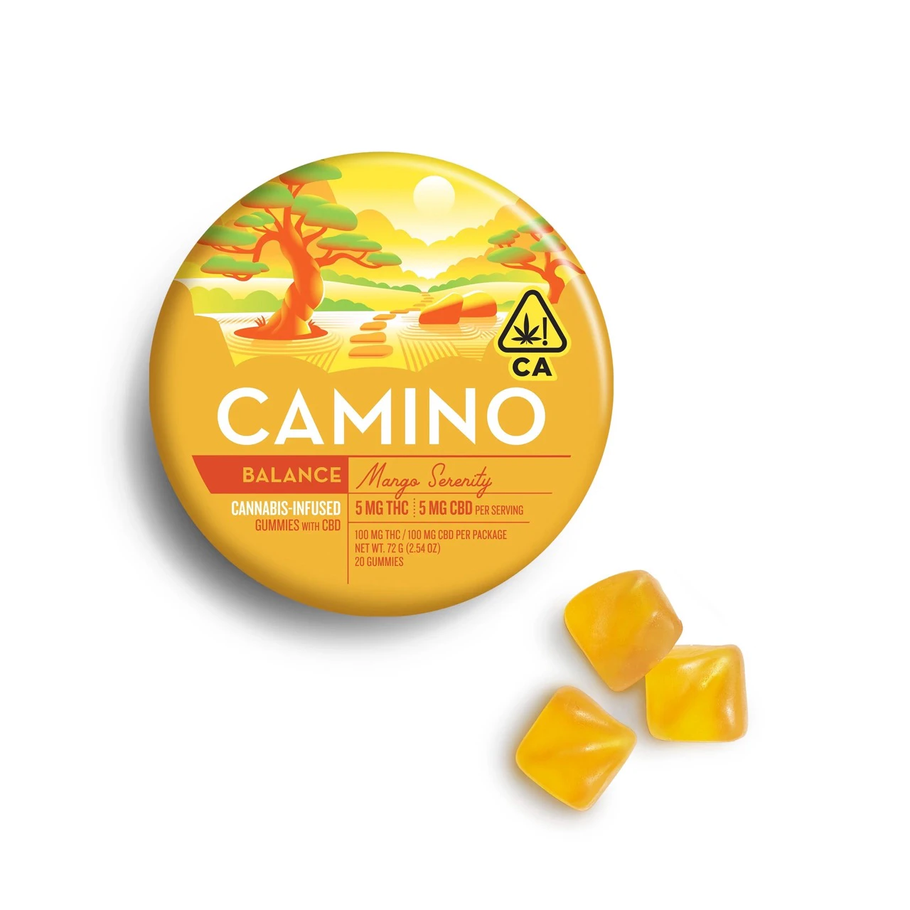 Kiva Confections - Kiva | 10ct Camino Gummies | Mango 1:1 THC:CBD |100mg Main Image