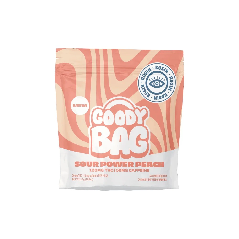 Goody Bag - Goody Bag | 5pk Rosin Gummies | Sour Power Peach with Caffeine | 100mg Main Image