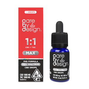 CARE BY DESIGN - Care By Design 1:1 MAX CBD:THC Full Spectrum Drops 15ml