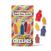 Dizzies Gummies Super Sour Blue Raspberry Sodas 10mg