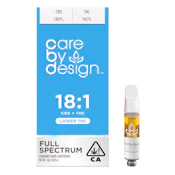 CARE BY DESIGN - Cartridge - 18:1 - CBD:THC - Lower Full Spectrum - 1G
