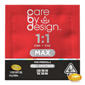 Soft Gel (Single) - 1:1 MAX (CBD:THC) - 100mg - Care By Design
