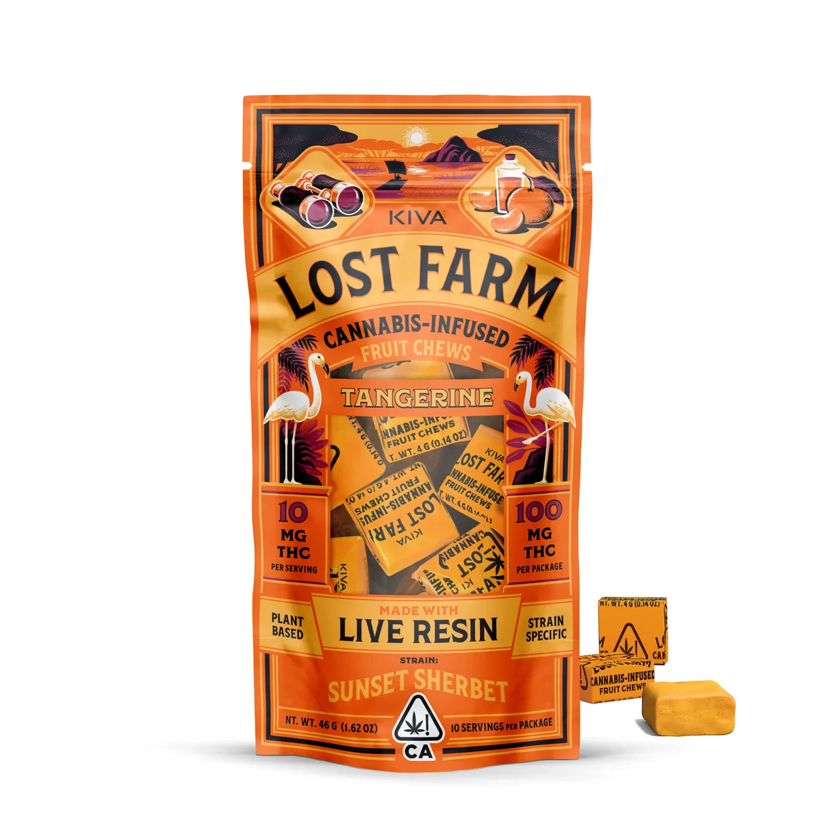 Lost Farm - Lost Farm Tangerine Sunset Sherbet Chews 100mg Main Image