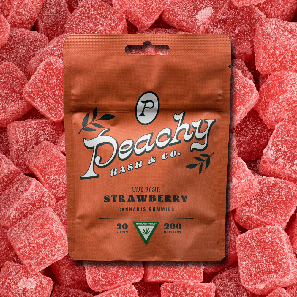 PEACHY - Strawberry Live Rosin Gummies | 200mg Main Image