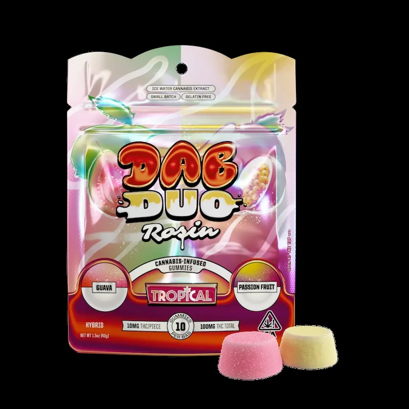 Dab Duos - Tropical Gummies - (Rosin) - 100mg (H) - Dab Duos Main Image