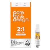 CARE BY DESIGN - Cartridge - 2:1 - CBD:THC - Higher Full Spectrum - 1G