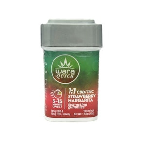 Wana | Edibles | Quick Gummies - Strawberry Margarita 1:1 | 100mg 10