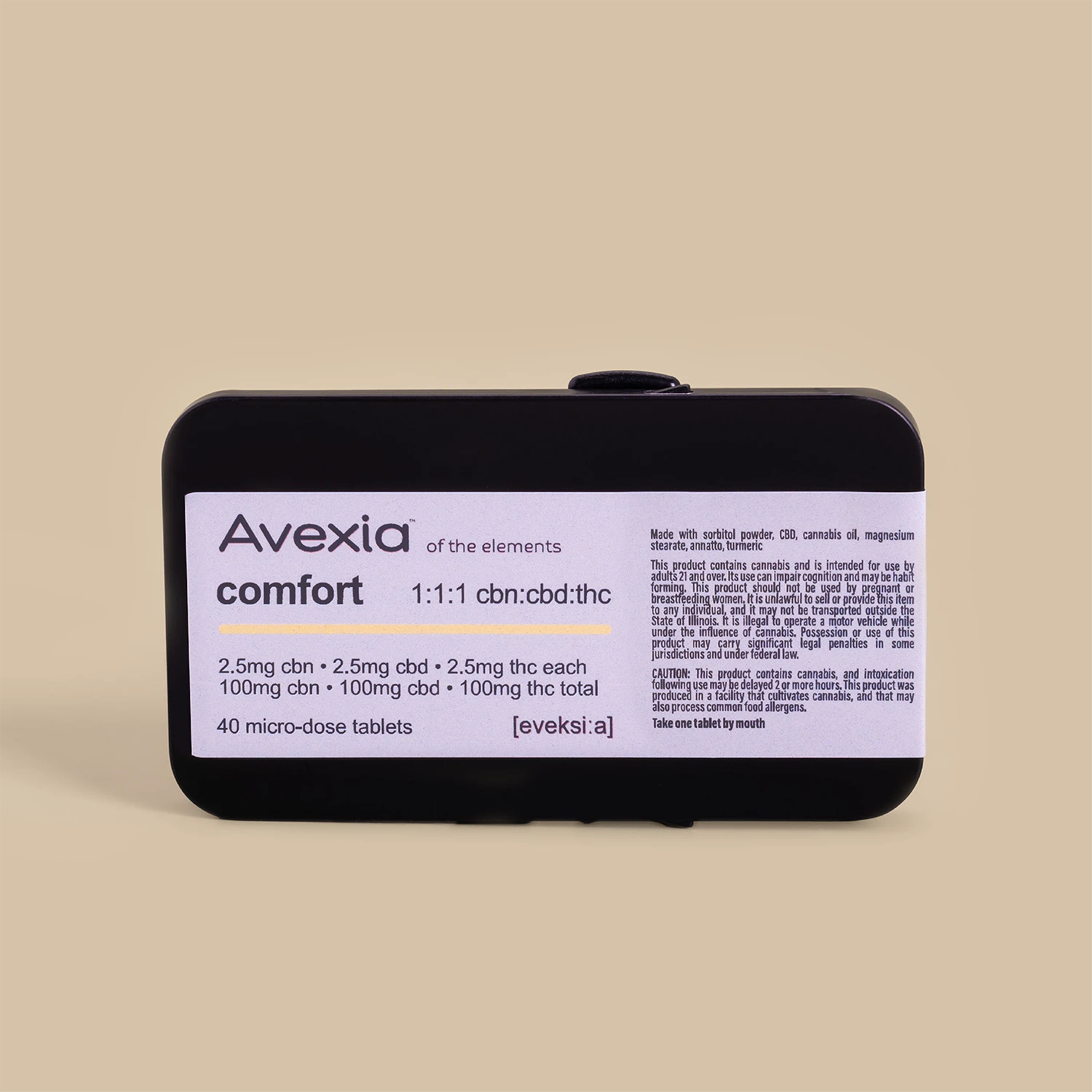 Avexia - Avexia | 40pk Tablets | Comfort 1:1:1 THC:CBN:CBD | 100mg Main Image