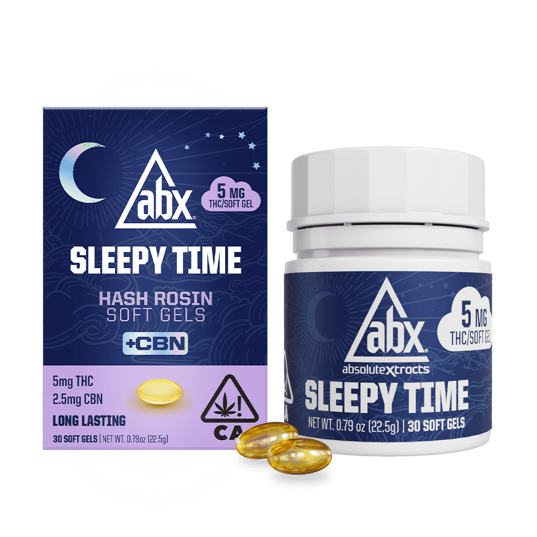 Capsules - 5MG - 10CT - Sleepy Time:CBN - Hash Rosin Soft Gels - 50MG