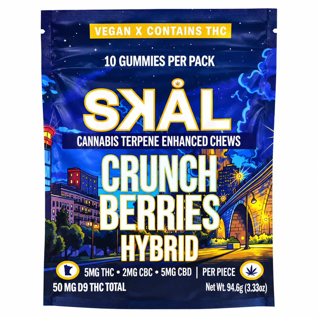 SKAL - SKAL Hybrid Crunch Berries Chews 5MG THC 2MG CBC 5MG CBD Main Image