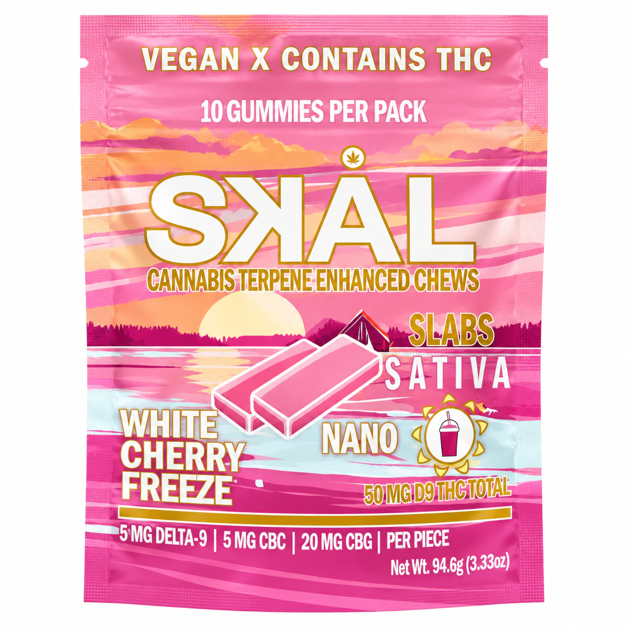 SKAL - SKAL Sativa White Cherry Freeze Slabs 5MG THC 5MG CBC 20MG CBG Main Image