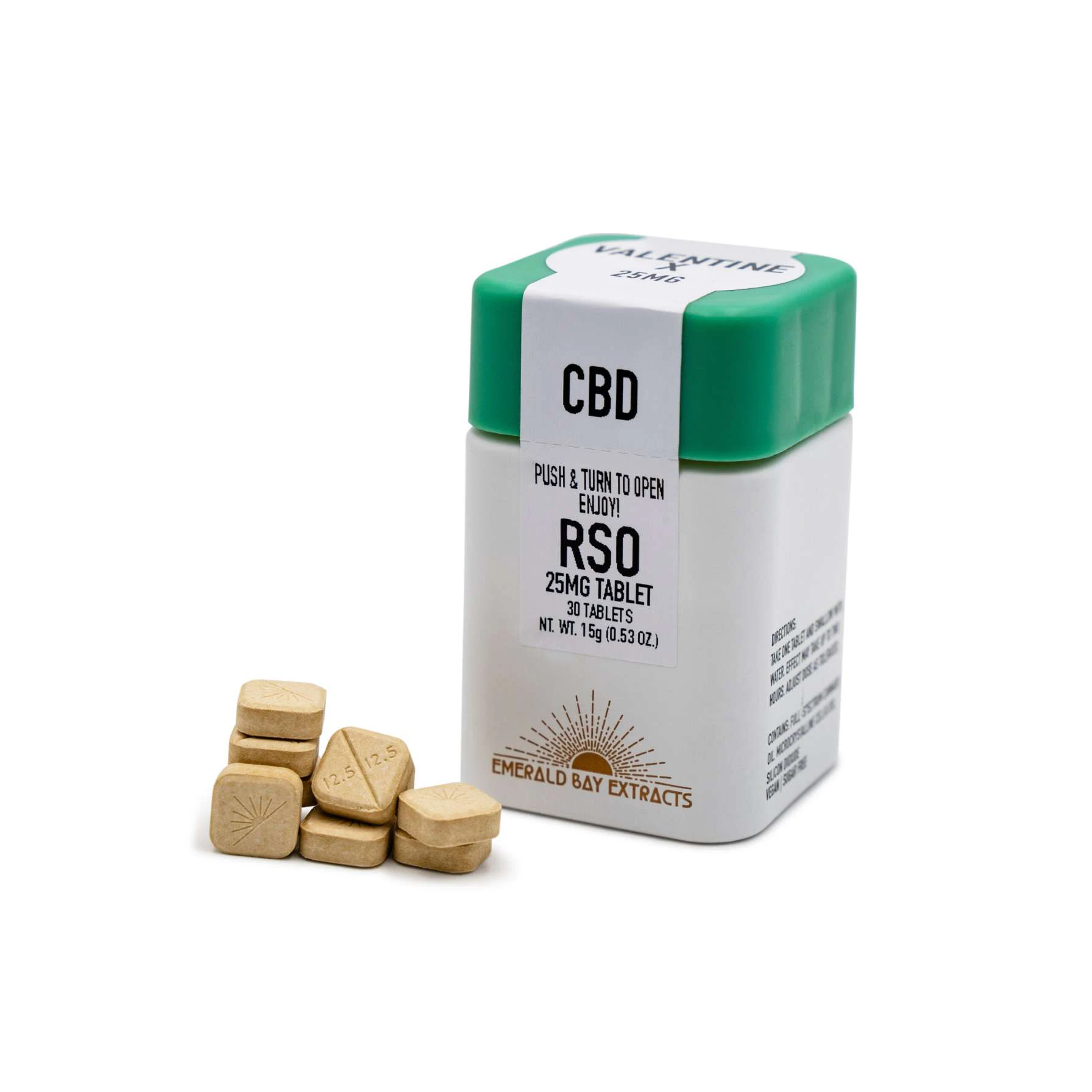 Emerald Bay Extracts - 1000mg Emerald Bay Extracts RSO Tablets 25:1 CBD Blend - Valentine X Main Image
