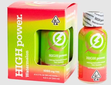 HIGH Power - 1000mg HIGH Power THC Tincture - Watermelon 4x250mg
