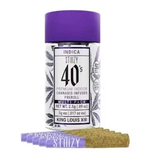 STIIIZY - 2.5g STIIIZY 40's Infused Pre-Roll (5) 0.5g - King Louis XIII 39%