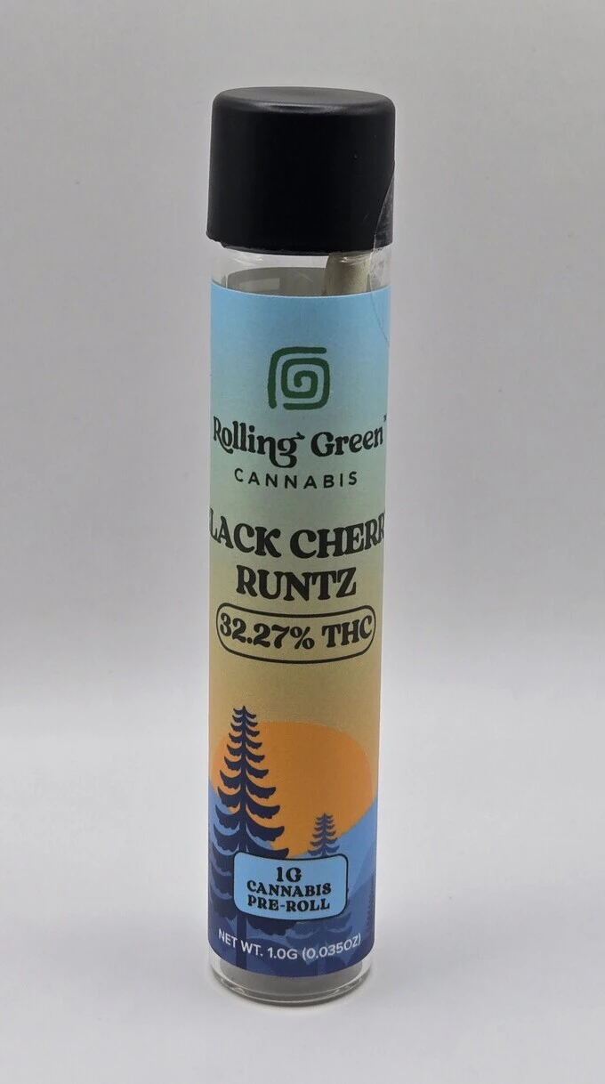 Rolling Green Cannabis - Rolling Green - Black Cherry Runtz - 32.27% THC - 1g - Pre Roll Main Image