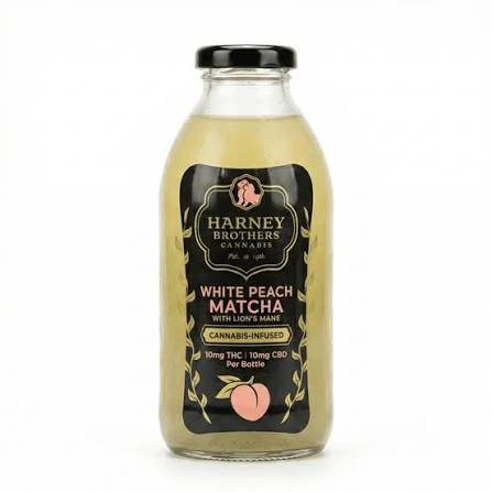 Harney Brothers - X| Harney Brothers | White Peach Matcha with Lion Mane Bottle | 10mg | 16oz Main Image