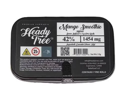 Heady Tree - Mango Smoothie - 0.5g Hash Infused Preroll 7pk Main Image