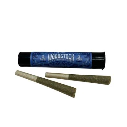 Woodstock Heritage Strains - X| Woodstock | Mendo Purps | Preroll | 2pk | .5g Main Image