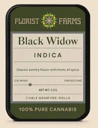 Florist Farms - X| Florist Farms | Black Widow | Prerolls | 7pk | .5g Main Image