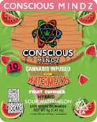 [Conscious Mindz] Live Resin Gummies - 100mg - Sour Watermelon (H)