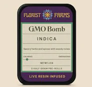 X| Florist Farms | GMO Bomb | Live Resin Infused | Prerolls | 5pk | .5g