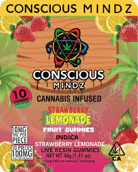 Concious Mindz - [Conscious Mindz] Live Resin Gummies - 100mg - Strawberry Lemonade (H) Main Image
