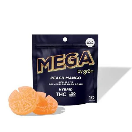 Grön - Grön | 1pk MEGA Rosin Gummy | Peach Mango | 100mg Main Image