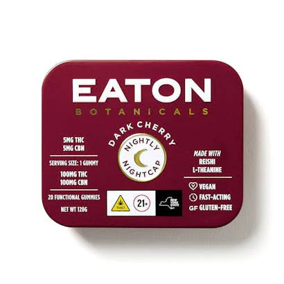 Eaton Botanicals - Eaton Botanicals 5mg Gummy Nightly Nightcap(Dark Cherry) Main Image