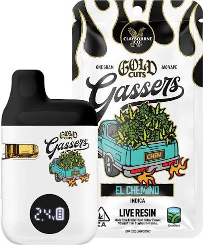 Claybourne Co. - Claybourne Gold Cuts Live Resin Gassers All-in-One 1g El Chemino Main Image