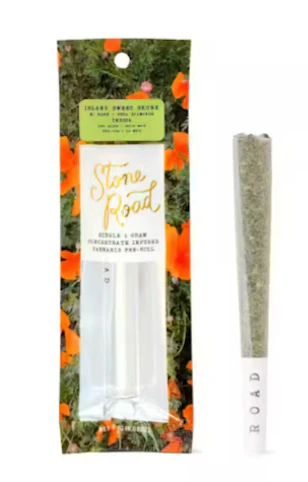 STONE ROAD - Island Sweet Skunk -Indica- 38.57% THC | 1g Diamond & Hash Infused (Pre-Roll) | Stone Road -R2 FRONT