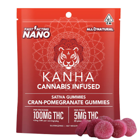 Kanha - KE - THC - NANO Sativa Cran Pomegranate 100mg (5 mg/each)