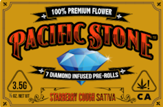 Pacific Stone Diamond Infused Prerolls 0.5g Sativa Starberry Cough 7-Pack 3.5g