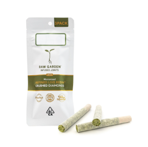 Raw Garden - Pink Pegasus (3) Crushed Diamond Infused Joints, Raw Garden