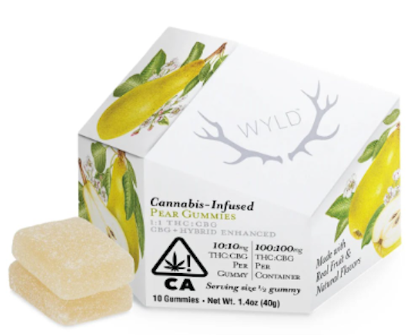 Wyld - WYLD - Pear Gummies - 1:1 CBG:THC - 10 Pack