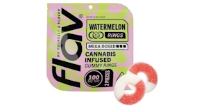 Watermelon -Hybrid- Mega Dosed Cannabis Infused (gummy) Two Piece Rings VEGAN - 100mg | Flav  -cc4