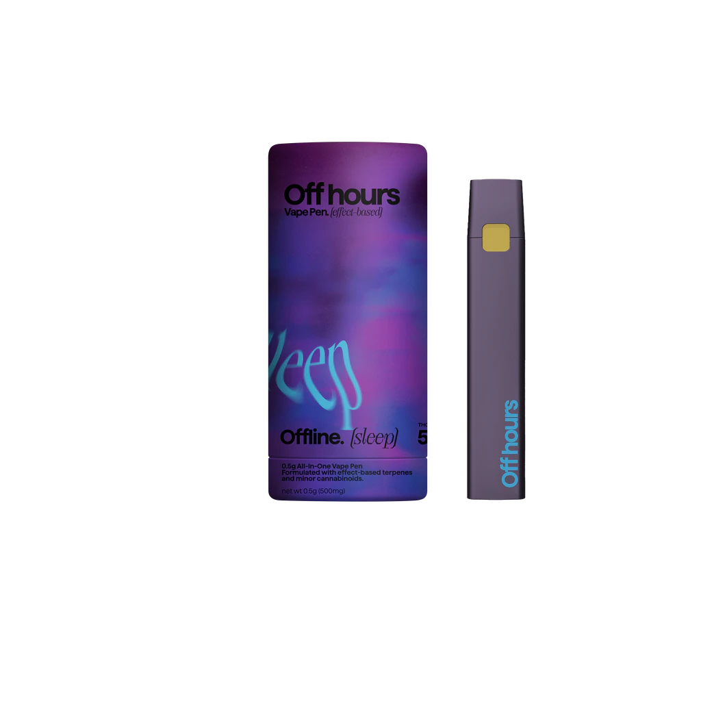 Off Hours - Off hours - Off. (Sleep) 5mg THC: 1mg CBD: 1mg CBN - .5g - AIO Disposable Vape Main Image