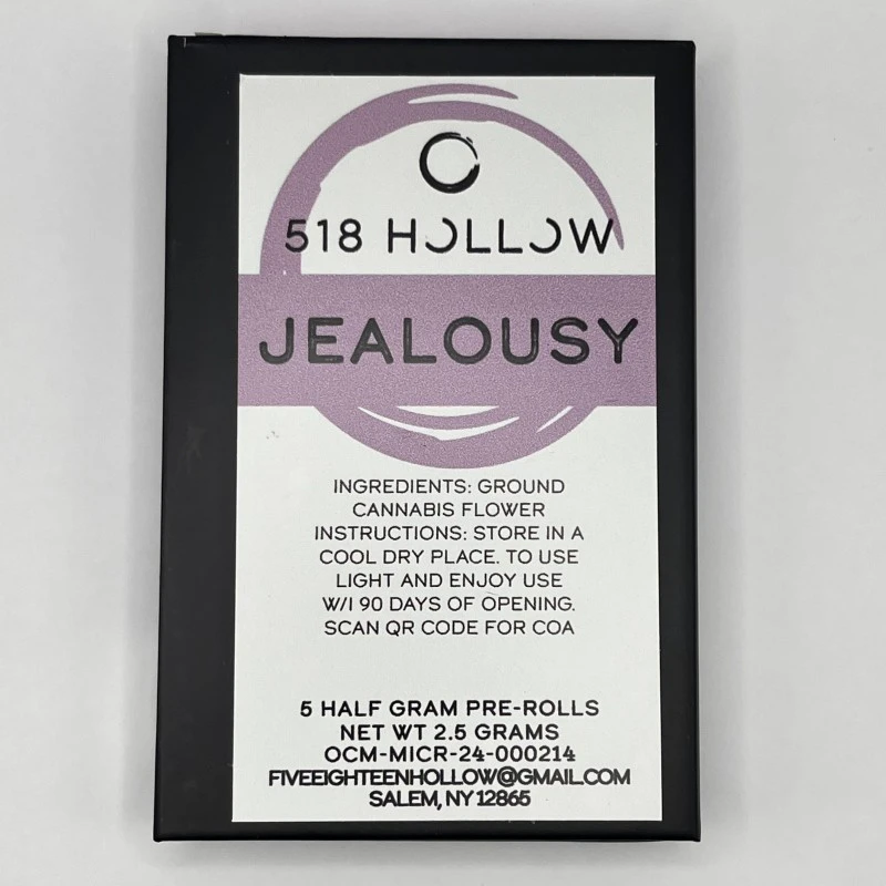 518 Hollow - 518 Hollow - Jealousy - 31% THC - 0.5g x 5pk - Preroll  Main Image