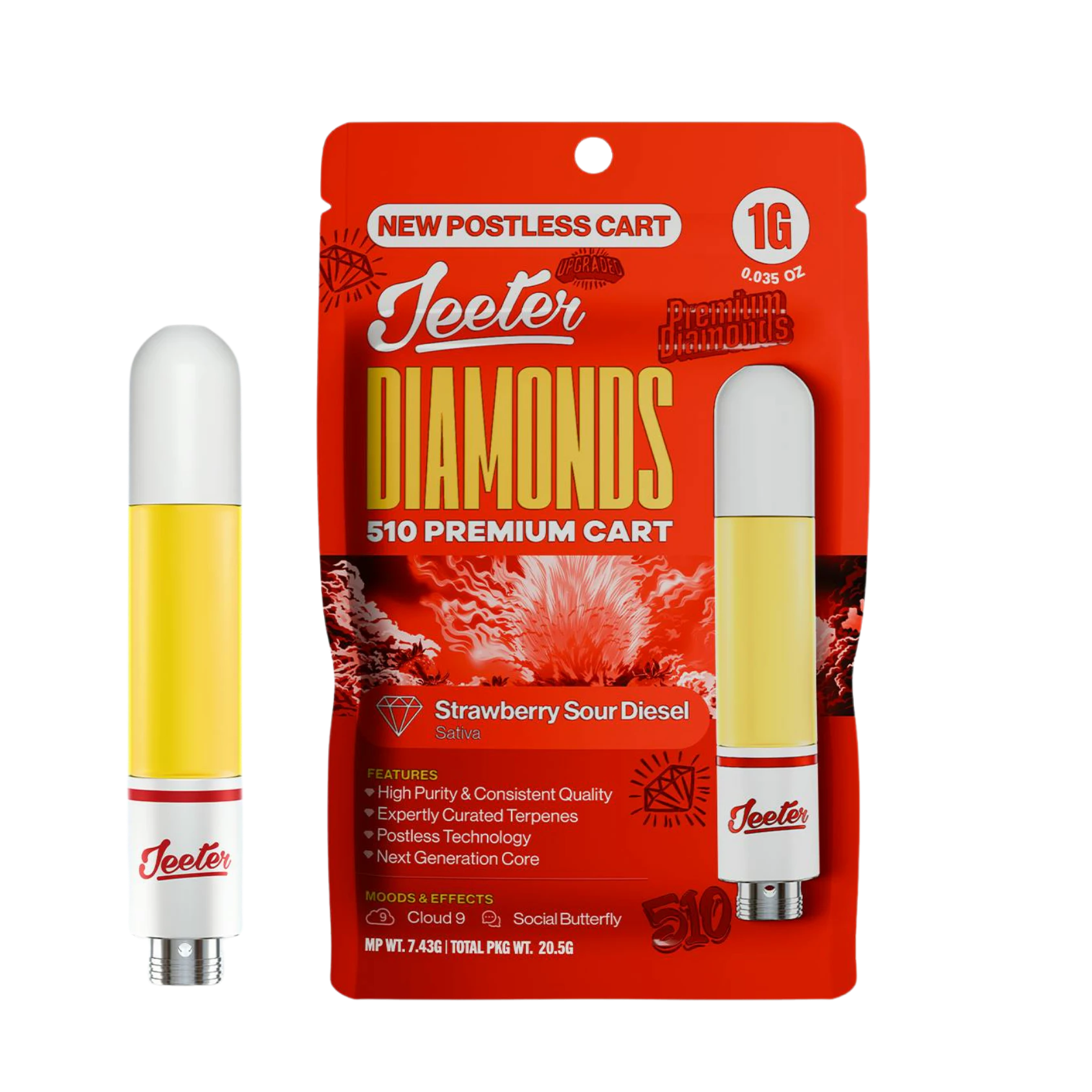 Jeeter - Jeeter Juice - 1g Liquid Diamonds Cart - Strawberry Sour Diesel Main Image