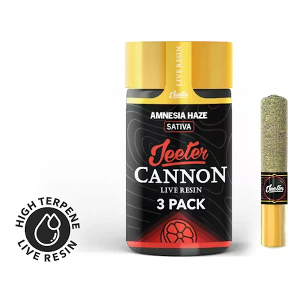 Jeeter - Jeeter | Amnesia Haze | Live Resin Infused Baby Cannons 3pk | 1.5g Main Image