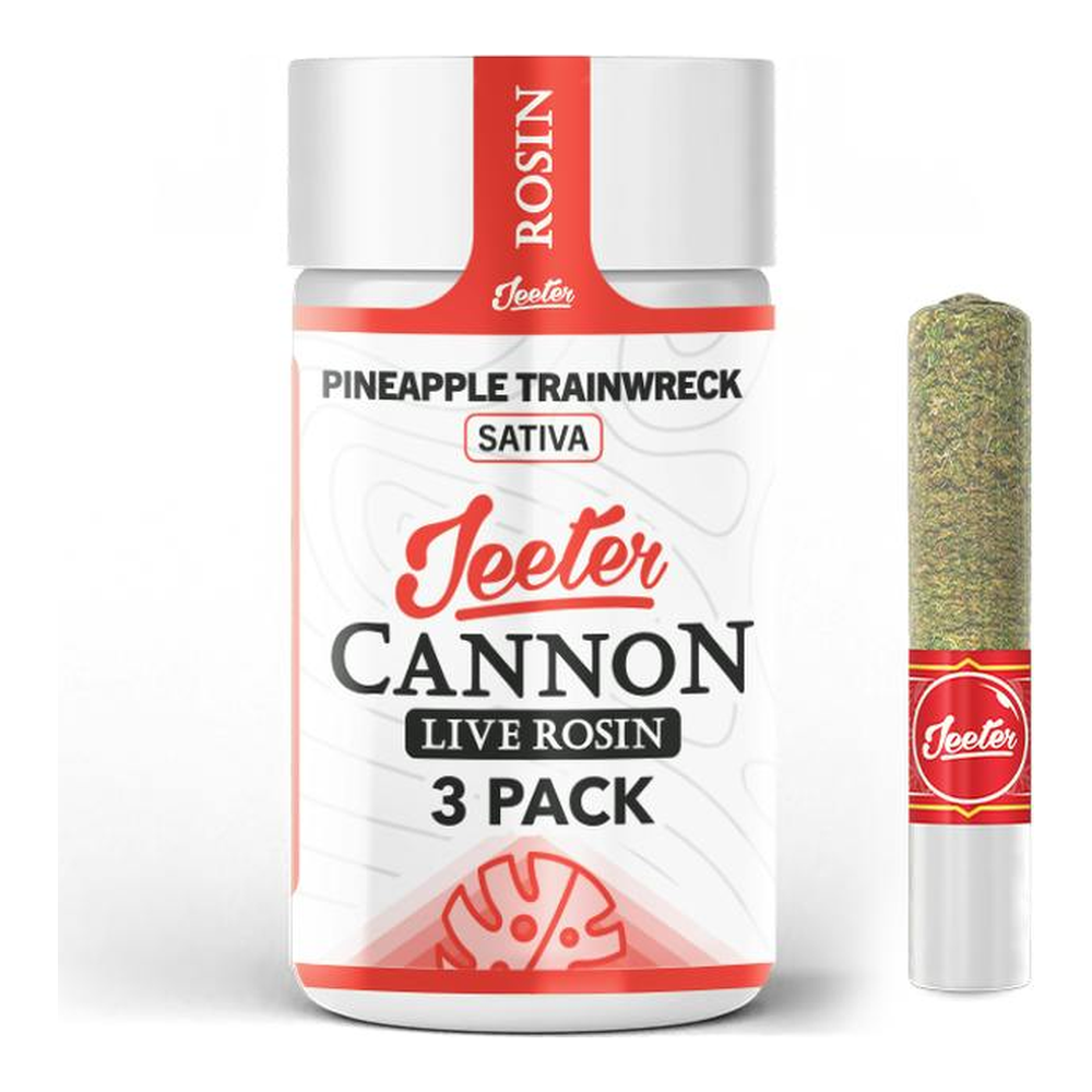 Jeeter | Pineapple Trainwreck | Live Rosin Infused Baby Cannons 3pk | 1.5g