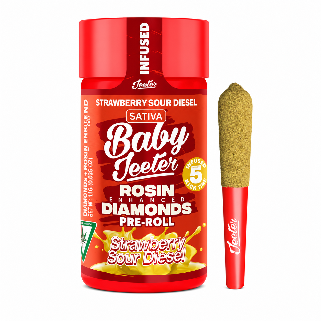 Jeeter | Strawberry Sour Diesel | Quad Infused | Baby Jeeter | 5pk